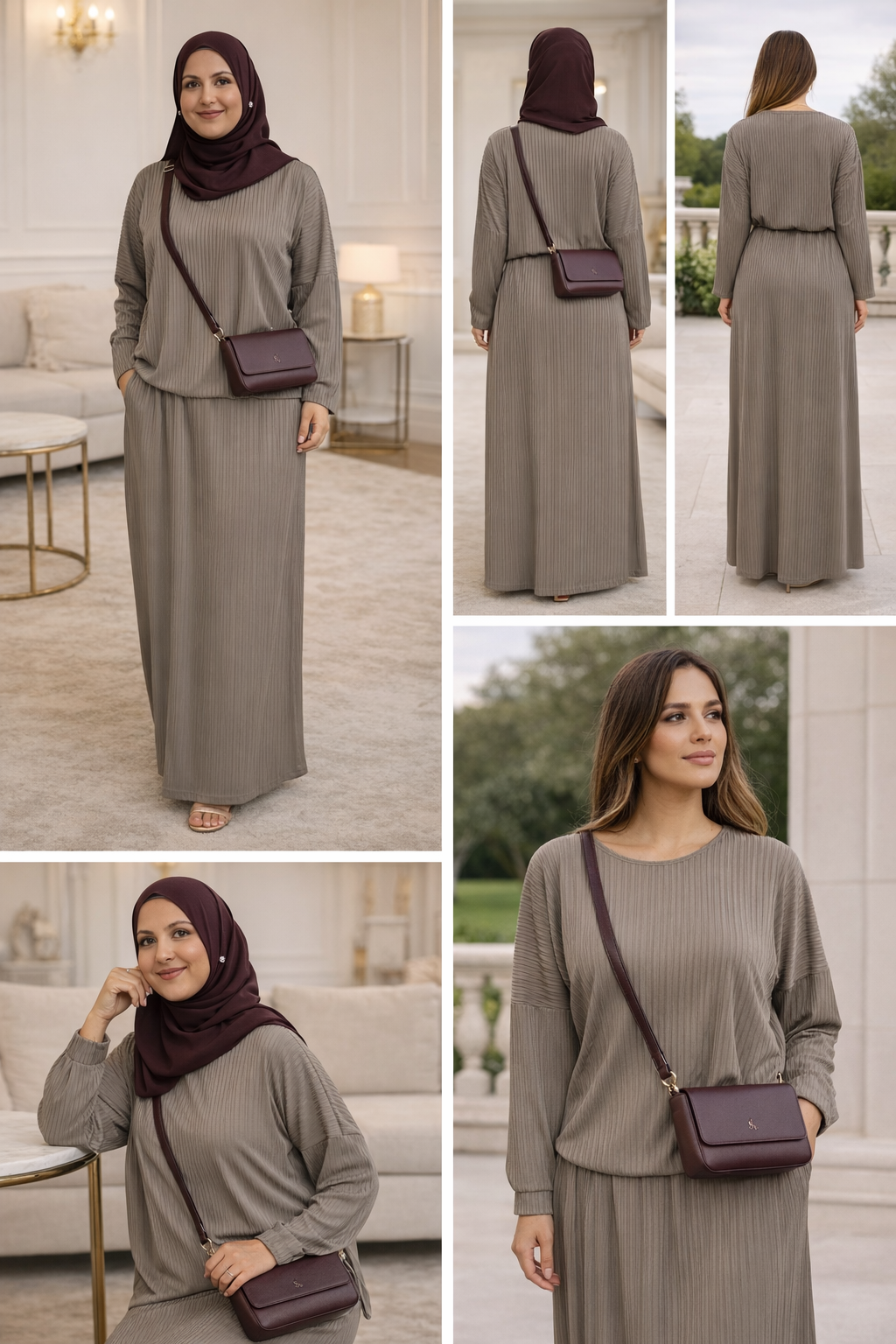 Elegant Ribbed Two-Piece Modest Set