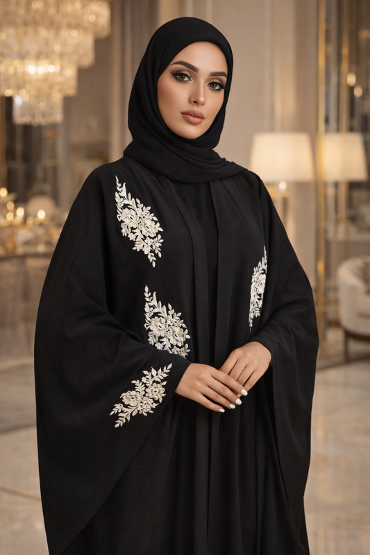 Black Abaya with Gold Embroidery