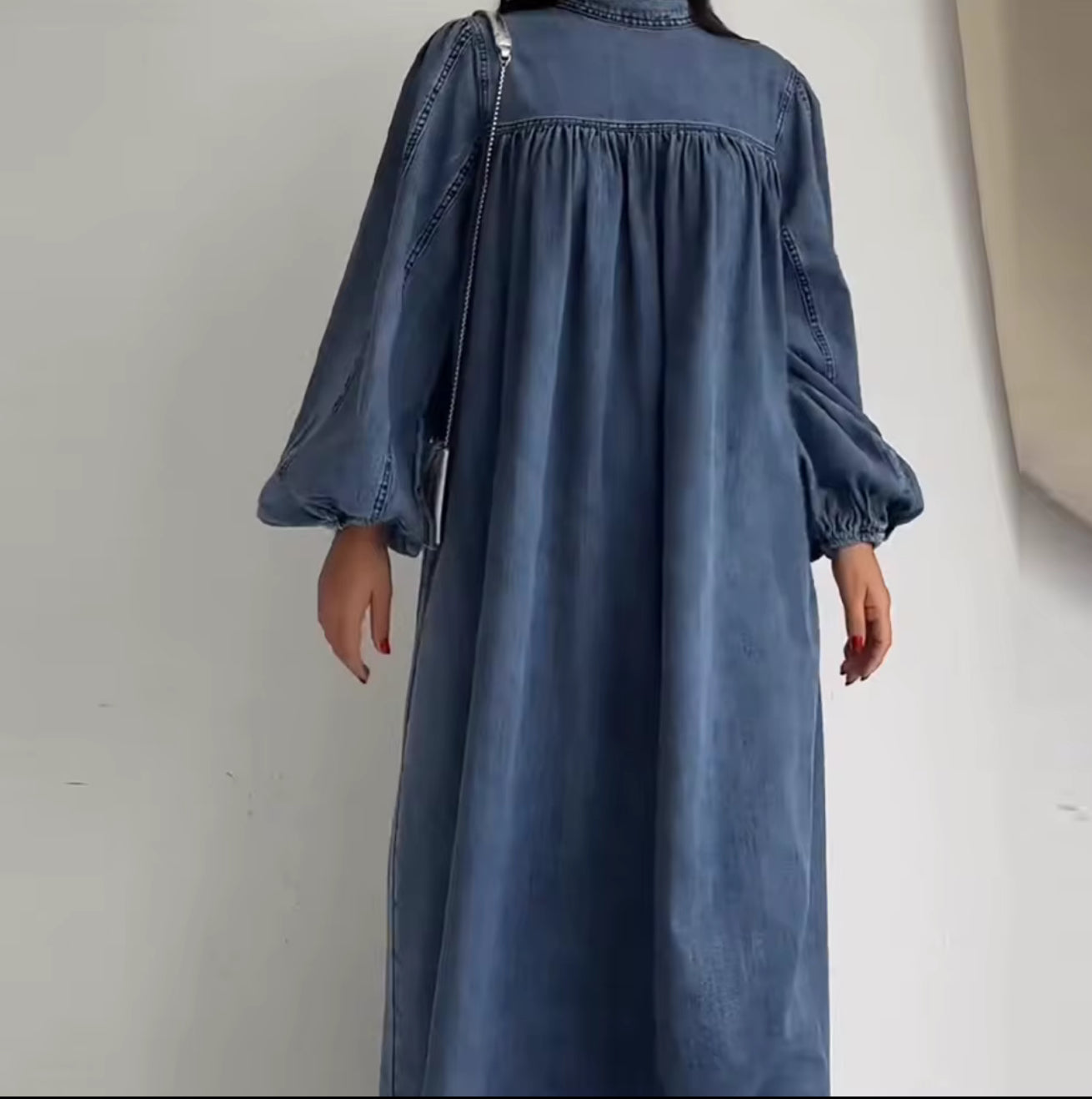Modest Long Denim Dress